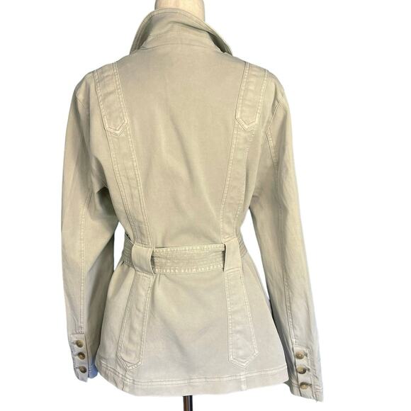 ANTHROPOLOGIE Cadet Belted Jacket in Stone Cream Size 12 - Picture 10 of 12